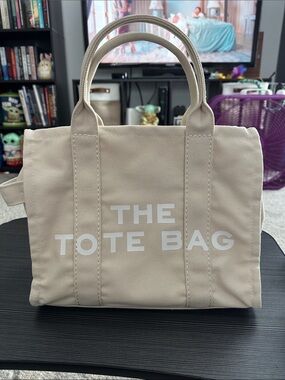 Cream Canvas Tote Bag with Printed Logo